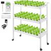 VEVOR Hydroponics Growing System, 108 Sites 12 Food-Grade PVC-U Pipes, 3 Layers Indoor Planting Kit with Water Pump, Timer, Nest Basket, Sponge
