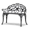 VEVOR Outdoor Bench, 38.8 inches Metal Garden Bench for Outdoors,480 lbs Load Capacity Bench, Outdoor Garden Park Bench with Backrest and Armrests
