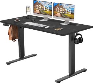 Electric Height Adjustable Standing Desk,Sit to Stand Ergonomic Computer Desk,Black,55'' x 24"