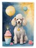 White Poodle Happy Birthday Garden Flag Mailbox Flag Decorative Yard Flag Banner Outside Patio Artwork Yard Flower Beds, Garden Size, Multicolor
