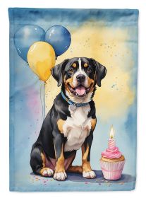 Entlebucher Mountain Dog Happy Birthday Garden Flag Mailbox Flag Decorative Yard Flag Banner Outside Patio Artwork Yard Flower Beds, Garden Size