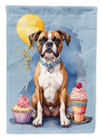 Boxer Happy Birthday Garden Flag Mailbox Flag Decorative Yard Flag Banner Outside Patio Artwork Yard Flower Beds, Garden Size, Multicolor
