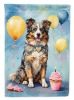 Australian Shepherd Happy Birthday Garden Flag Mailbox Flag Decorative Yard Flag Banner Outside Patio Artwork Yard Flower Beds, Garden Size