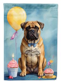 Bullmastiff Happy Birthday Garden Flag Mailbox Flag Decorative Yard Flag Banner Outside Patio Artwork Yard Flower Beds, Garden Size, Multicolor