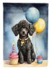 Black Toy Poodle Happy Birthday Garden Flag Mailbox Flag Decorative Yard Flag Banner Outside Patio Artwork Yard Flower Beds, Garden Size, Multicolor