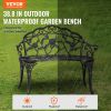 VEVOR Outdoor Bench, 38.8 inches Metal Garden Bench for Outdoors,480 lbs Load Capacity Bench, Outdoor Garden Park Bench with Backrest and Armrests
