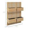 Outsunny 4 Box Raised Garden Bed with Trellis for Vine Flowers & Climbing Plants, 31.5" Tall Wall-Mounted Wood Planter Box Set with Adjustable Height