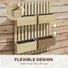 Outsunny 4 Box Raised Garden Bed with Trellis for Vine Flowers & Climbing Plants, 31.5" Tall Wall-Mounted Wood Planter Box Set with Adjustable Height