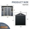 8 x 6ft Resin Outdoor Storage Shed Waterproof Shed with Floor & Two Windows & Lockable Door, Tool Shed for Garden, Patio, Backyard ,Black