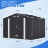 8 x 10 Ft Outdoor Storage Shed, Metal Yard Shed for Tools, Garbage Can Clearance, Prefab House w/ Lockable Doors, Garden, Patio, Outside Utility