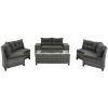 GO 8-pieces Outdoor Wicker Round Sofa Set, Half-Moon Sectional Sets All Weather, Curved Sofa Set With Rectangular Coffee Table