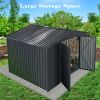 Outdoor Sheds 10FT x 10FT & Outdoor Storage Clearance, Metal Anti-Corrosion Utility Tool House with Lockable Door & Shutter Vents