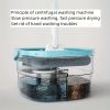 4PCS/SET rotating square mop set, equipped with mop bucket and 2 washable and reusable microfiber cotton pads