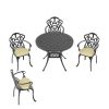 (Cushions In Random Colors)5-Piece Set Of Cast Aluminum Patio Furniture With Cushions