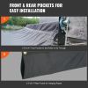 VEVOR Dump Truck Mesh Tarp, 7 x 22 ft, PVC Coated Black Heavy Duty Cover with 5.5" 18oz Double Pocket, Brass Grommets