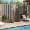 Outdoor Shower Gray 39.4"x39.4"x95.1" Poly Rattan and Acacia Wood