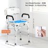 VEVOR Shower Chair Seat with Padded Arms and Back, Shower Stool with Reinforced CrossBar, Adjustable Height Bench Bath Chair for Elderly Disabled
