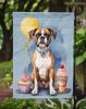 Boxer Happy Birthday Garden Flag Mailbox Flag Decorative Yard Flag Banner Outside Patio Artwork Yard Flower Beds, Garden Size, Multicolor