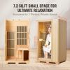 VEVOR Far Infrared Wooden Sauna, Room Home Sauna Spa for One Single Person