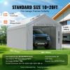 VEVOR Carport Replacement Canopy Cover Top + Side Wall 10 x 20 ft, Garage Tent Shelter Tarp Heavy-Duty Waterproof & UV Protected