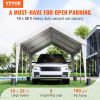VEVOR Carport, 10x20 ft Heavy Duty Car Canopy Garage Boat Shelter Party Tent with 8 Reinforced Poles and 4 Weight Bags