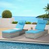 OUTDOOR SOFA PE RATTAN FURNITURE DECK CHAIR GRAY RATTAN