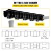 VEVOR Trench Drain System, Channel Drain with Plastic Grate, 5.9x5.1-Inch HDPE Drainage Trench, Black Plastic Garage Floor Drain