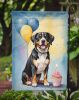 Entlebucher Mountain Dog Happy Birthday Garden Flag Mailbox Flag Decorative Yard Flag Banner Outside Patio Artwork Yard Flower Beds, Garden Size