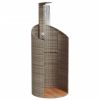 Outdoor Shower Gray 39.4"x39.4"x95.1" Poly Rattan and Acacia Wood