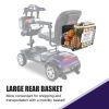 Four wheels Compact Travel Mobility Scooter with 300W Motor for Adult-300lbs, Dark Purple