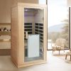 One person Far infrared Hemlock standard indoor sauna room