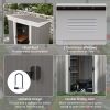 Outsunny 6' x 4' Metal Lean to Garden Shed, Outdoor Storage Shed, Garden Tool House with Double Sliding Doors, 2 Air Vents for Backyard, Patio, Lawn
