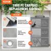 VEVOR Carport Replacement Canopy Cover Side Wall 12 x 20 ft, Garage Tent Shelter Tarp Heavy-Duty Waterproof & UV Protected