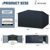 Outdoor Storage Shed 20x13 FT, Metal Garage Shed Backyard Utility Tool House Building with 2 Doors and 4 Vents for Car,Truck,Bike, Garbage Can,Tool