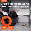 VEVOR Fish Tape, 100 ft, 3/16-inch, Fiberglass Wire Puller with Optimized Housing and Handle, Easy-to-Use Cable Puller Tool