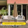 9FT Outdoor Patio Umbrella with 8 Ribs, Table Umbrellas with Push Button Tilt/Crank, UV Protection Waterproof for Garden Deck Backyard Pool, Khaki