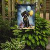 Black Toy Poodle Happy Birthday Garden Flag Mailbox Flag Decorative Yard Flag Banner Outside Patio Artwork Yard Flower Beds, Garden Size, Multicolor