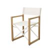 Set of 2 Aluminum Folding Director Chairs with Wood Grain Finish