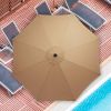 9FT Outdoor Patio Umbrella with 8 Ribs, Table Umbrellas with Push Button Tilt/Crank, UV Protection Waterproof for Garden Deck Backyard Pool, Khaki