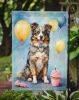 Australian Shepherd Happy Birthday Garden Flag Mailbox Flag Decorative Yard Flag Banner Outside Patio Artwork Yard Flower Beds, Garden Size