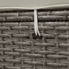 Patio 5-Piece Round Rattan Sectional Sofa Set All-Weather PE Wicker Sunbed Daybed with Round Liftable Table and Washable Cushions for Outdoor Backyard