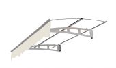 DA5934C Premium Door Window Awning Canopy Virtually Solid 3.5mm/0.137" Thick Polycarbonate Sheet and Aluminum Alloy in 59"Wx34"D with Fabric Valance F