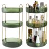 3 Tier Rotating Makeup Organizer 360° Spinning Perfume Cosmetic Storage Tray 55LBS Load Countertop Shelves for Lotion Lipstick