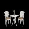 3 Piece Patio Bistro Set Cast Aluminum Bistro Table and Chairs Set of 2 with Umbrella Hole,All Weather Metal Bistro Table Set