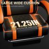 Video Game Chairs for Adults, PU Leather Gaming Chair with Footrest, 360°Swivel Adjustable Lumbar Pillow Gamer Chair