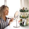 3 Tier Rotating Makeup Organizer 360° Spinning Perfume Cosmetic Storage Tray 55LBS Load Countertop Shelves for Lotion Lipstick