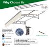 DA5934C Premium Door Window Awning Canopy Virtually Solid 3.5mm/0.137" Thick Polycarbonate Sheet and Aluminum Alloy in 59"Wx34"D with Fabric Valance F