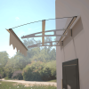 DA5934C Premium Door Window Awning Canopy Virtually Solid 3.5mm/0.137" Thick Polycarbonate Sheet and Aluminum Alloy in 59"Wx34"D with Fabric Valance F