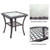 360-Degree Patio Wicker Swivel Rocker Chairs Set;  Outdoor Rattan Rocking Bistro Sets with Cushions and Table; Dark Brown