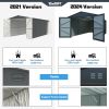 Outdoor Storage Shed 20x10 FT, Metal Garden Shed Backyard Utility Tool House Building with 2 Doors and 4 Vents for Car,Truck,Bike, Garbage Can,Tool